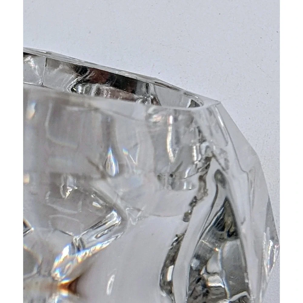 Bleikristall 24% Lead Crystal Diamond Candle Holder Germany Gold Tone Stand